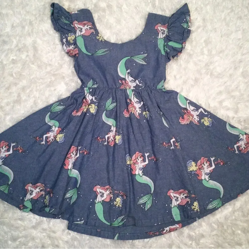 The Little Mermaid Denim Girl’s Dress 3T
